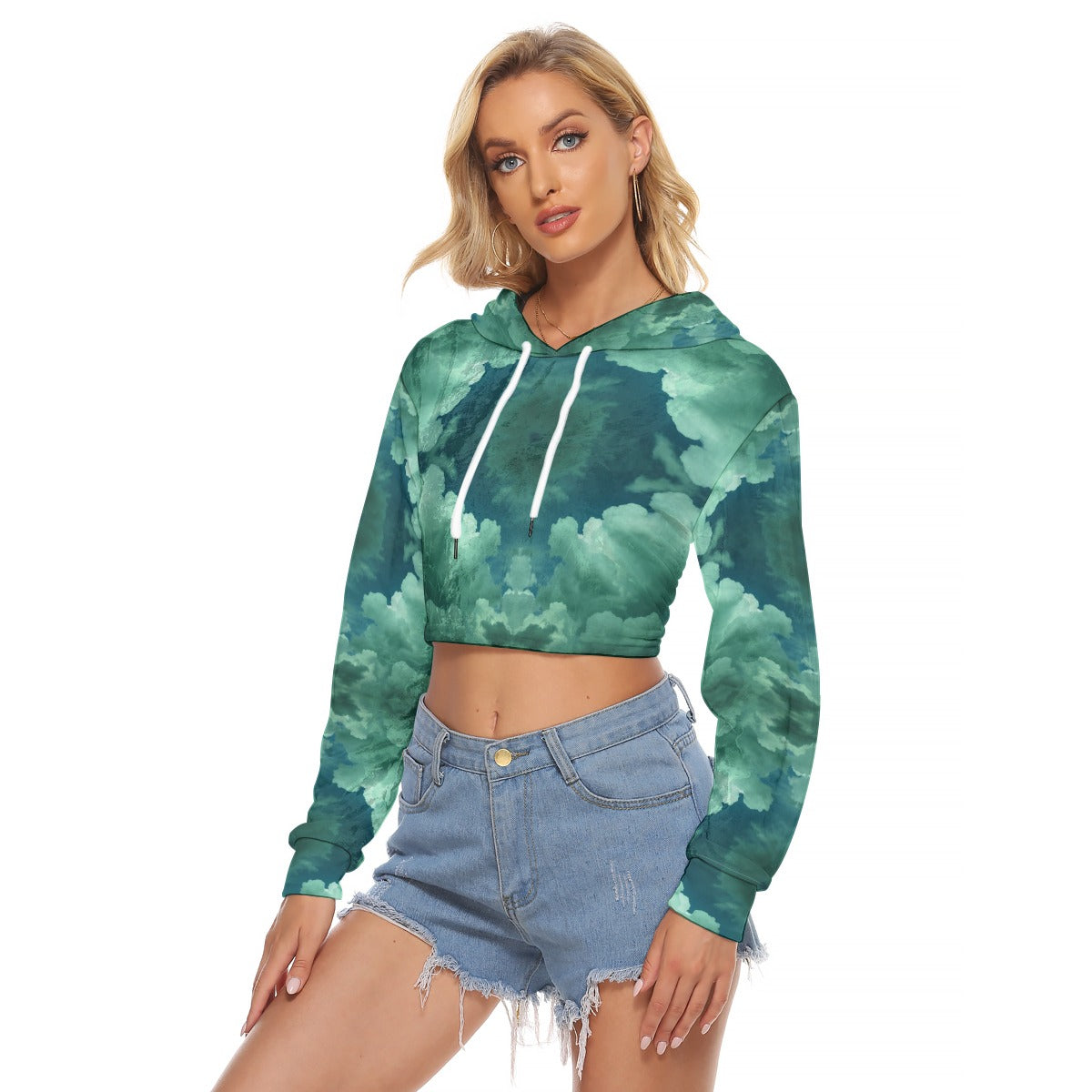 Women's Crop Top Hoodie|Velvet