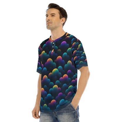 Men's Raglan Sleeve T-shirt With Button Closure