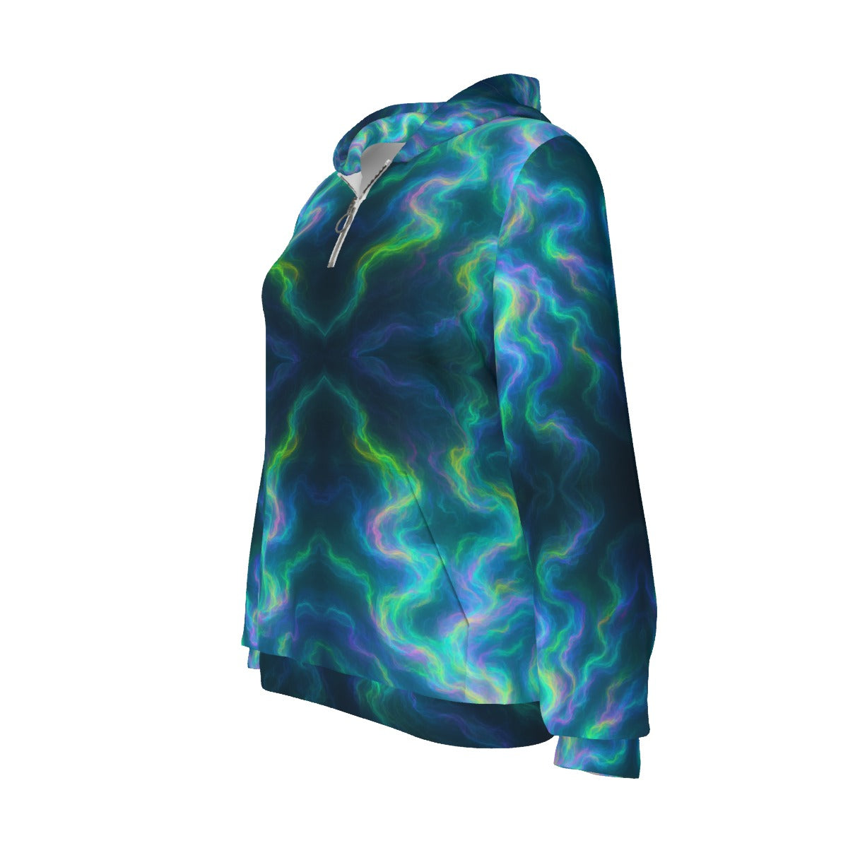 Women's Borg Fleece Hoodie With Half Zip