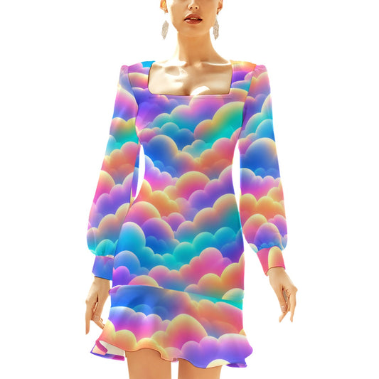 Women's Ruffle Hem Skinny Dress