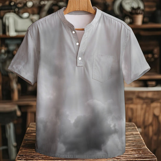 Men's Henley Shirt With Chest Pocket