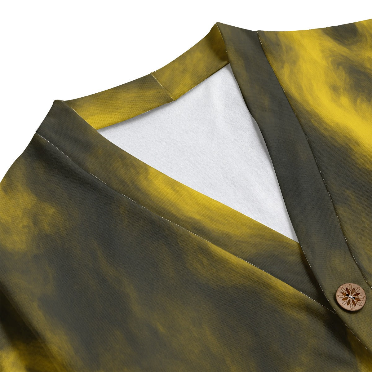 Unisex V-neck Knitted Fleece Cardigan With Button Closure