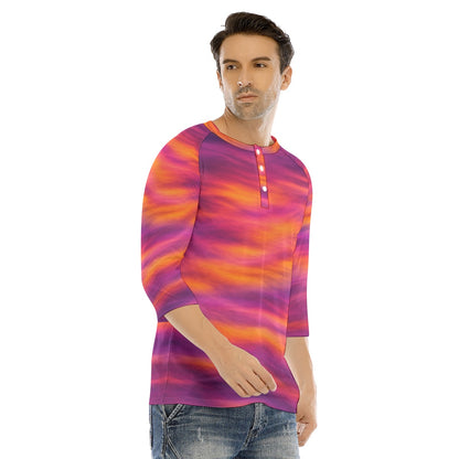 Men's Bracelet Sleeve T-shirt With Button Closure - view 2