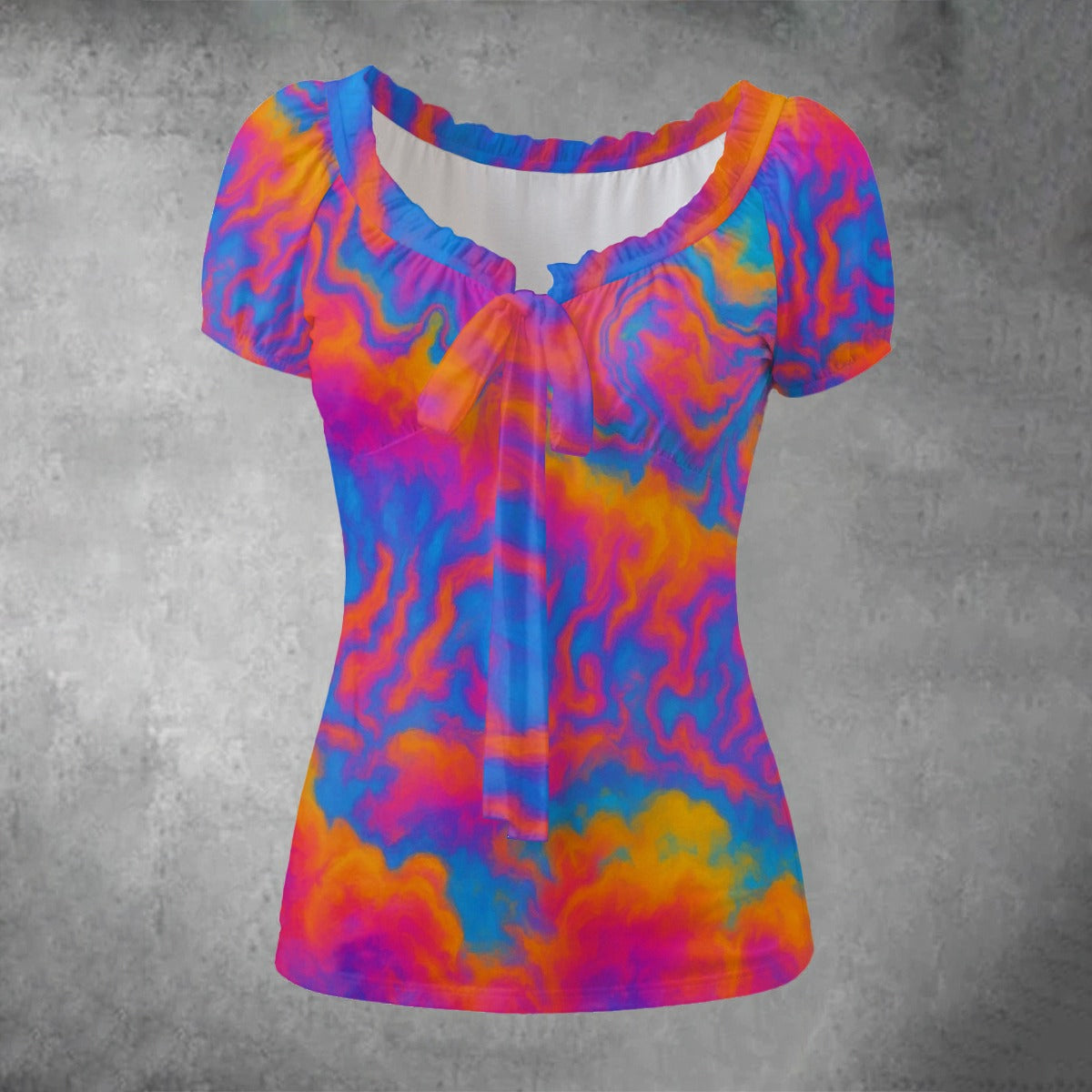 Women's Puff Sleeve Pleated Shirt