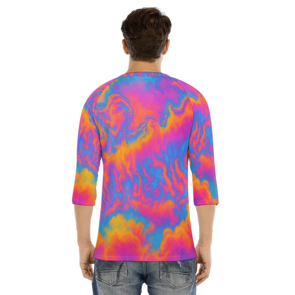 Men's Bracelet Sleeve T-shirt With Button Closure - view 4