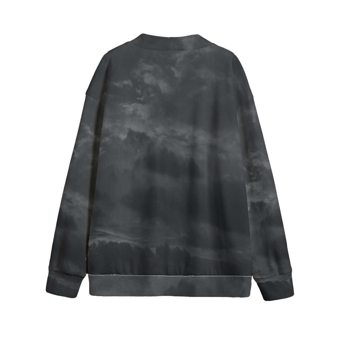 Unisex V-neck Knitted Fleece Cardigan With Button Closure