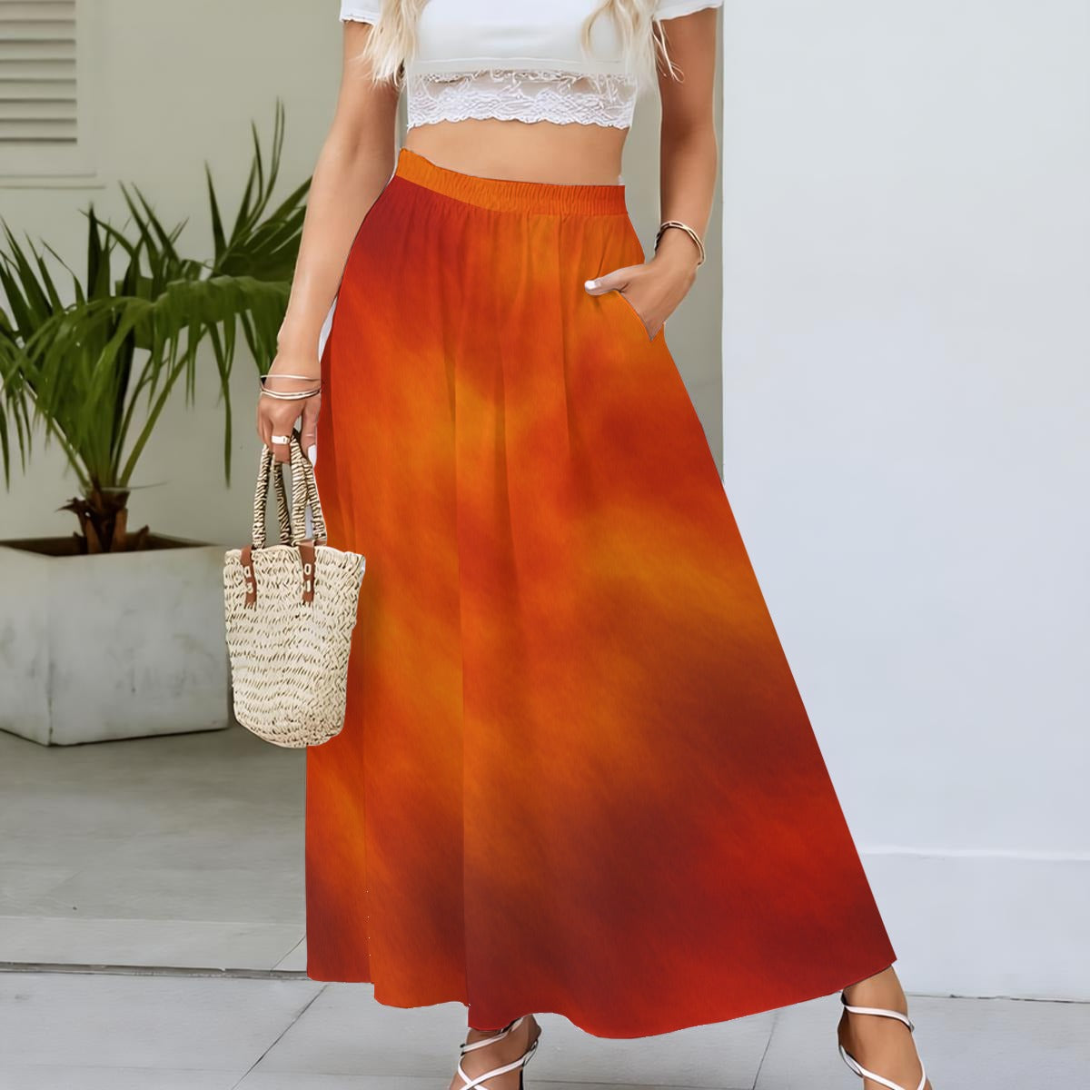 Women's Maxi Chiffon Skirts With Lining