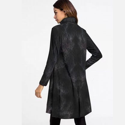 Women's High Neck Dress With Long Sleeve