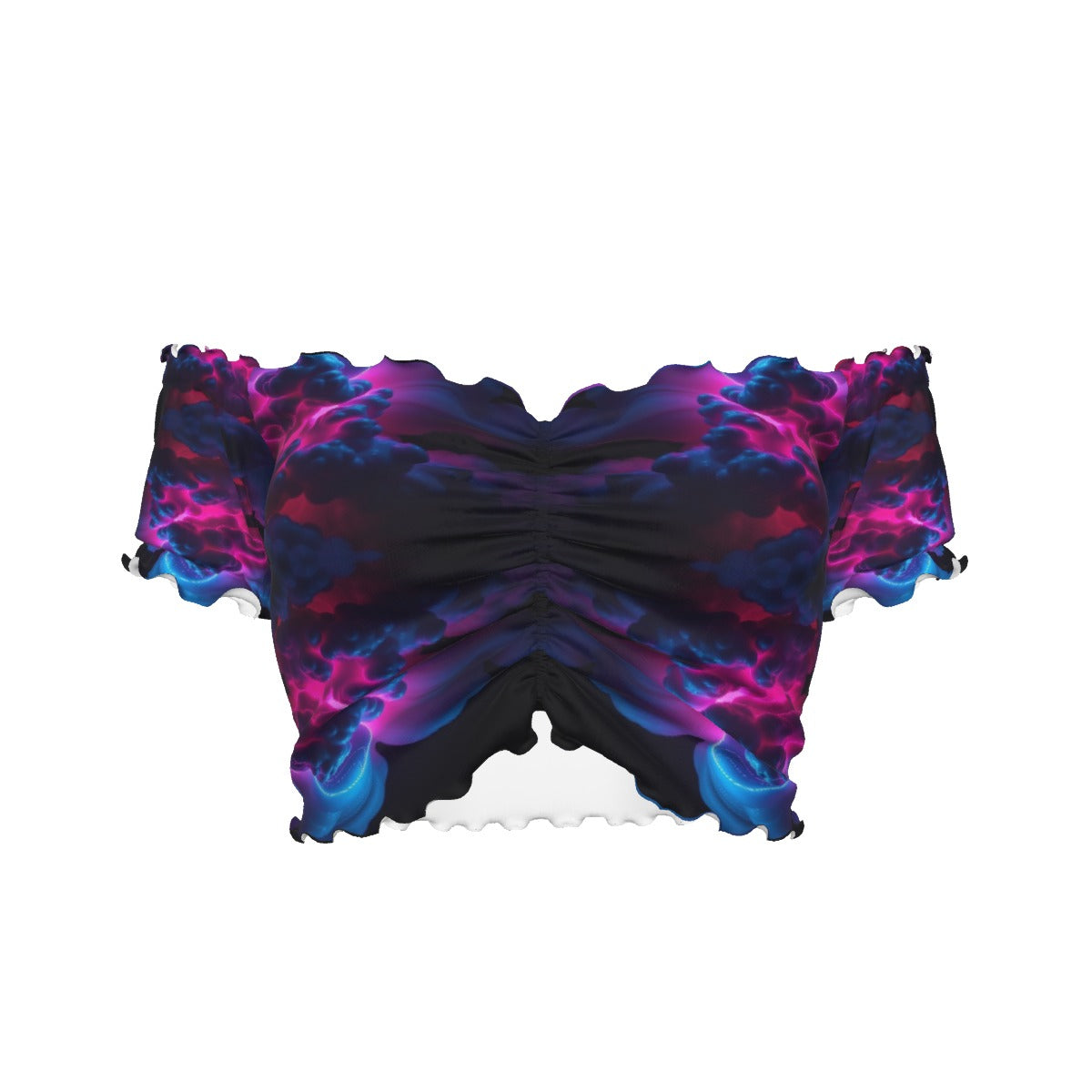 Women's One-shoulder Off-the-navel Short Sleeve T-shirt