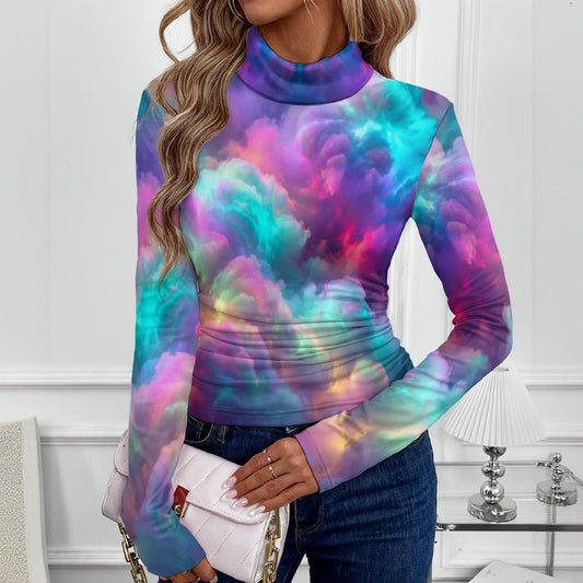 Women's Women's High-Neck Top With Long Sleeve