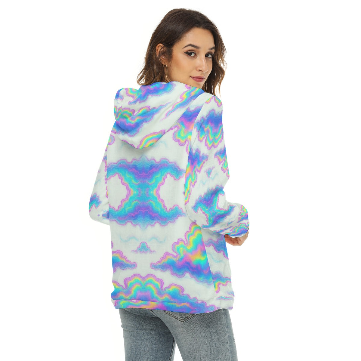 Women's Borg Fleece Hoodie With Half Zip