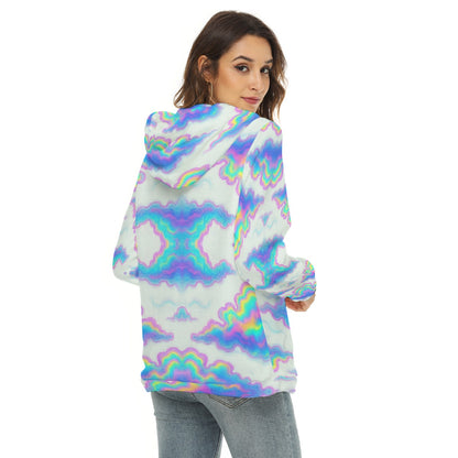 Women's Borg Fleece Hoodie With Half Zip