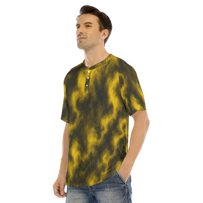 Men's Raglan Sleeve T-shirt With Button Closure