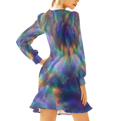 Women's Ruffle Hem Skinny Dress