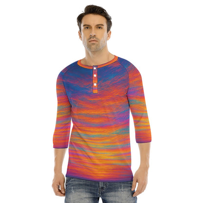 Men's Bracelet Sleeve T-shirt With Button Closure - view 1