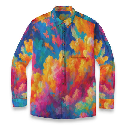 Men's Casual Lapel Long Sleeve Shirt|125GSM Cotton