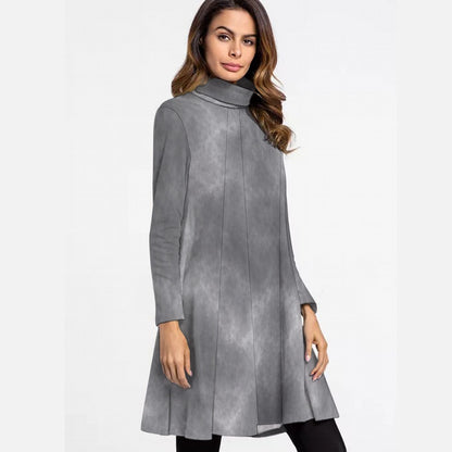Women's High Neck Dress With Long Sleeve