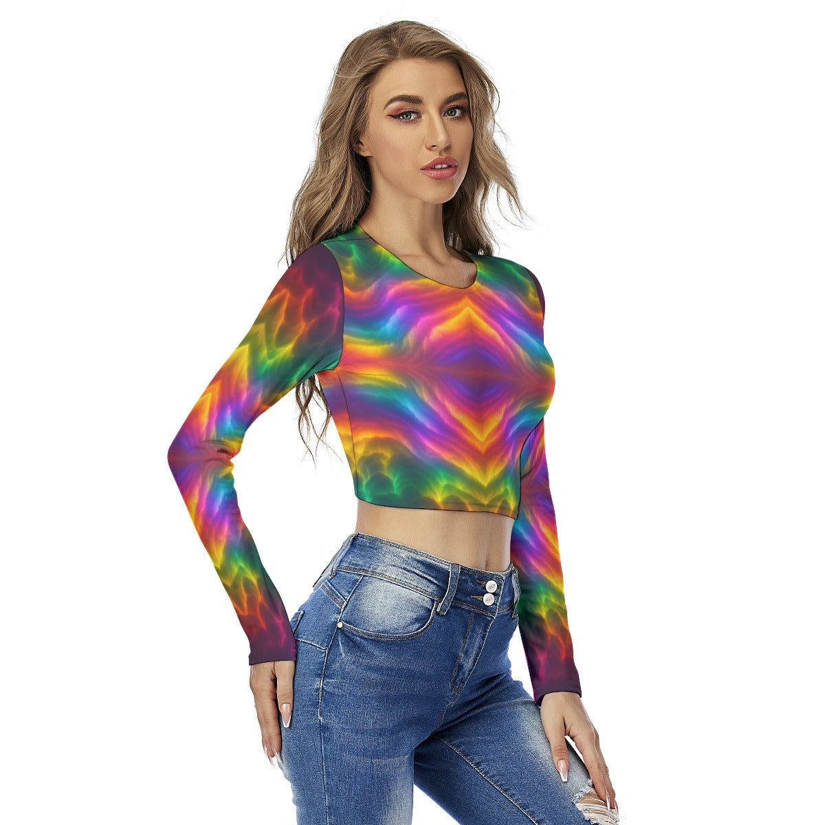 Women's Round Neck Crop Top T-Shirt