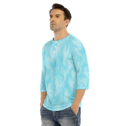 Men's Bracelet Sleeve T-shirt With Button Closure - view 3