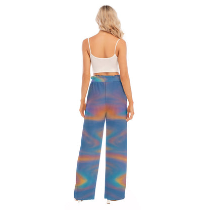 Women's Waist Fungus Edge Wide-leg Pants