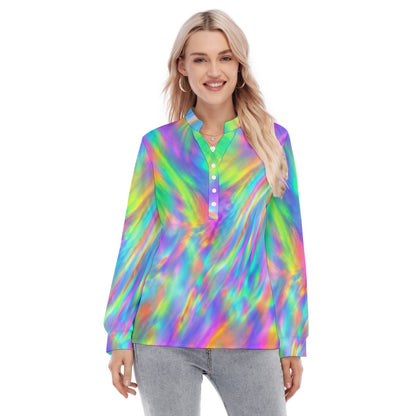 Women's Long Sleeve Blouse With Button Closure