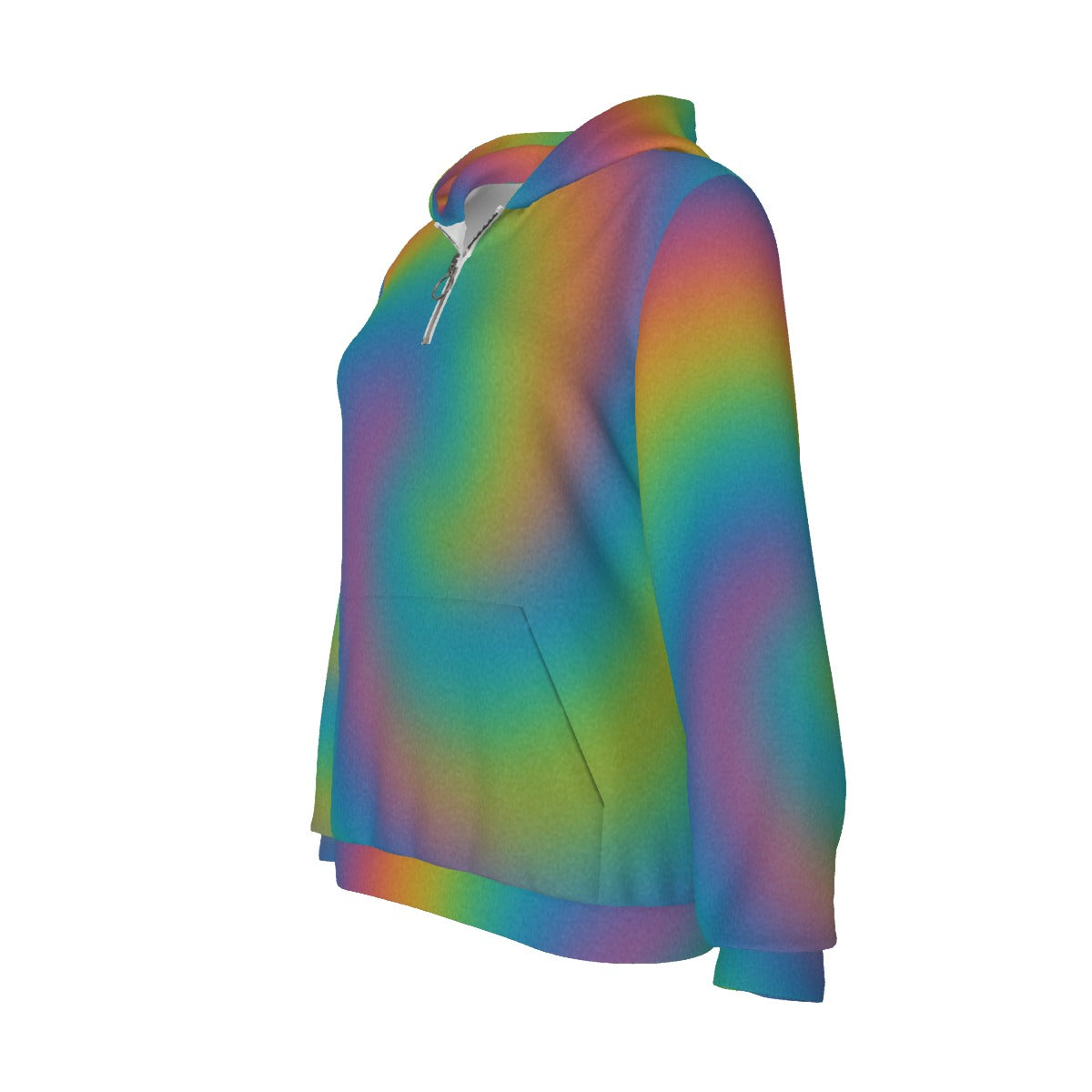 Women's Borg Fleece Hoodie With Half Zip