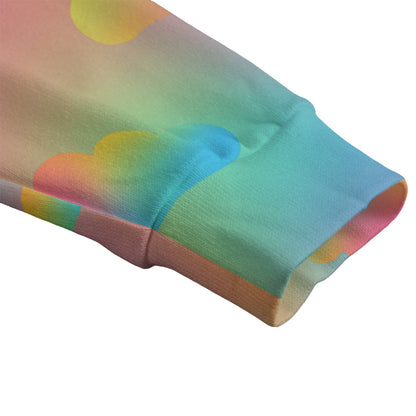 Unisex V-neck Knitted Fleece Cardigan With Button Closure