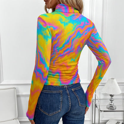 Women's Women's High-Neck Top With Long Sleeve