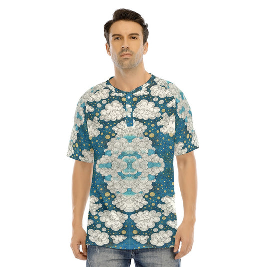Men's Raglan Sleeve T-shirt With Button Closure
