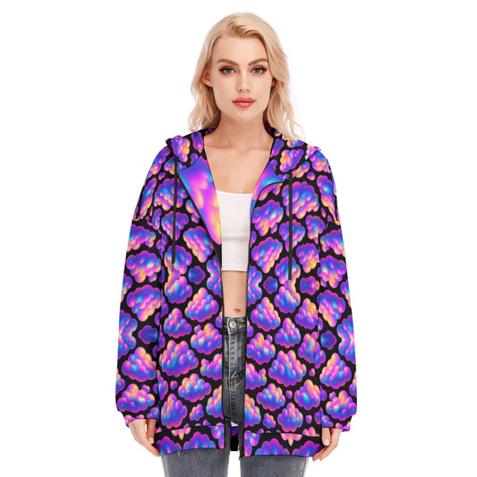 Women's Long Hoodie With Zipper Closure