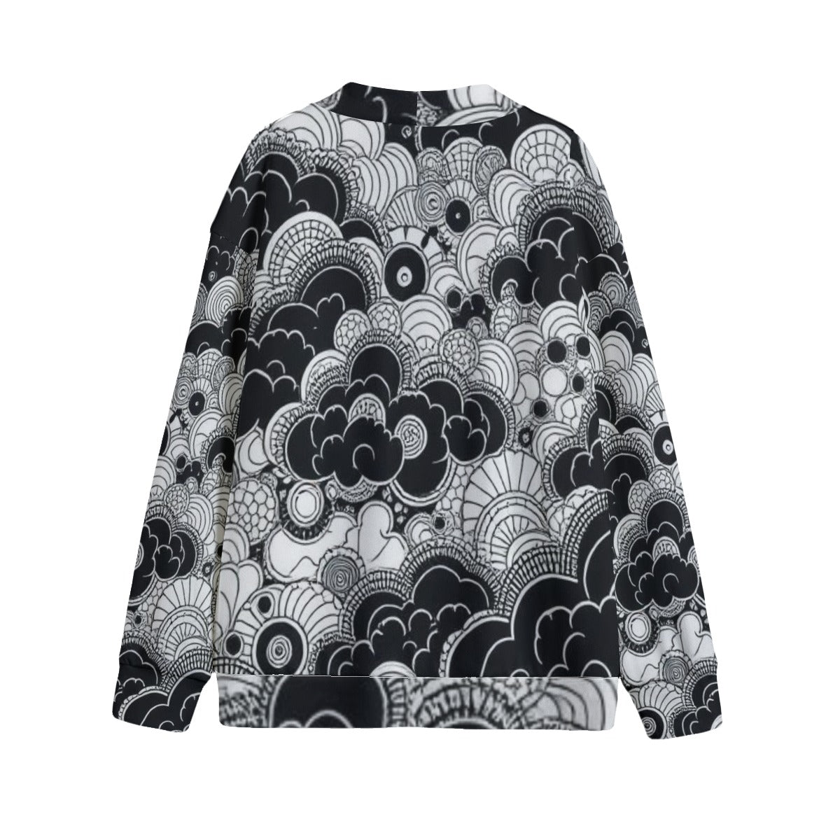 Unisex V-neck Knitted Fleece Cardigan With Button Closure