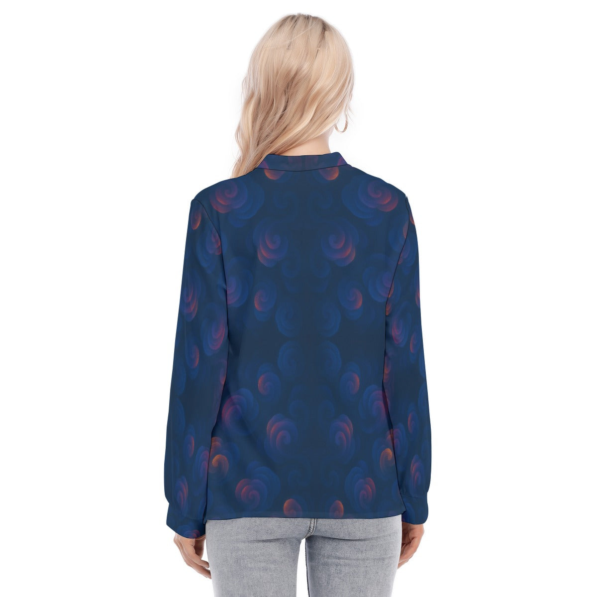 Women's Long Sleeve Blouse With Button Closure