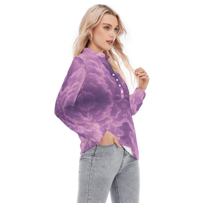 Women's Long Sleeve Blouse With Button Closure