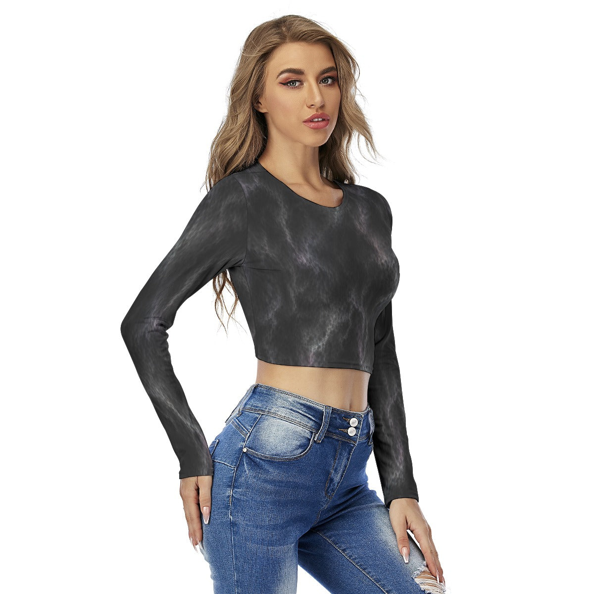 Women's Round Neck Crop Top T-Shirt