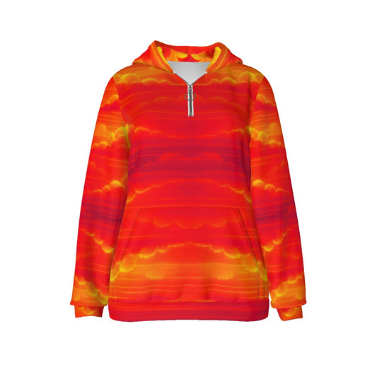 Women's Borg Fleece Hoodie With Half Zip