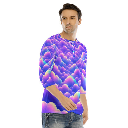 Men's Bracelet Sleeve T-shirt With Button Closure - view 2