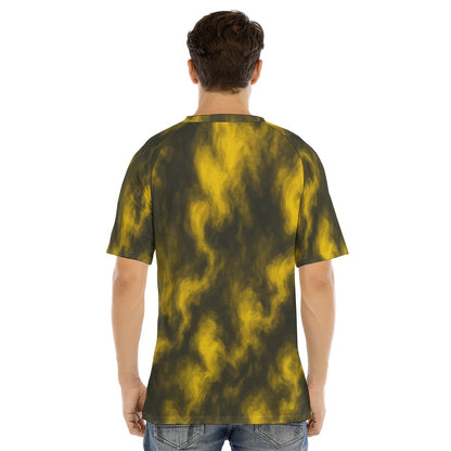 Men's Raglan Sleeve T-shirt With Button Closure