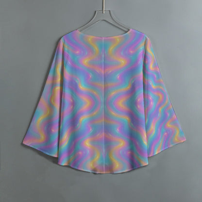 Women's V-neck T-shirt With Irregular Hem