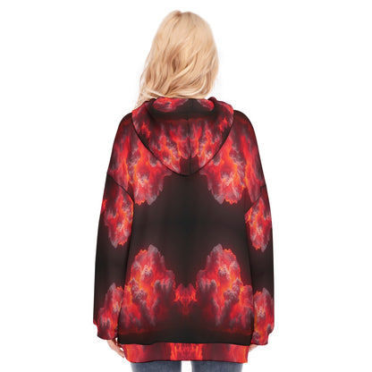 Women's Long Hoodie With Zipper Closure