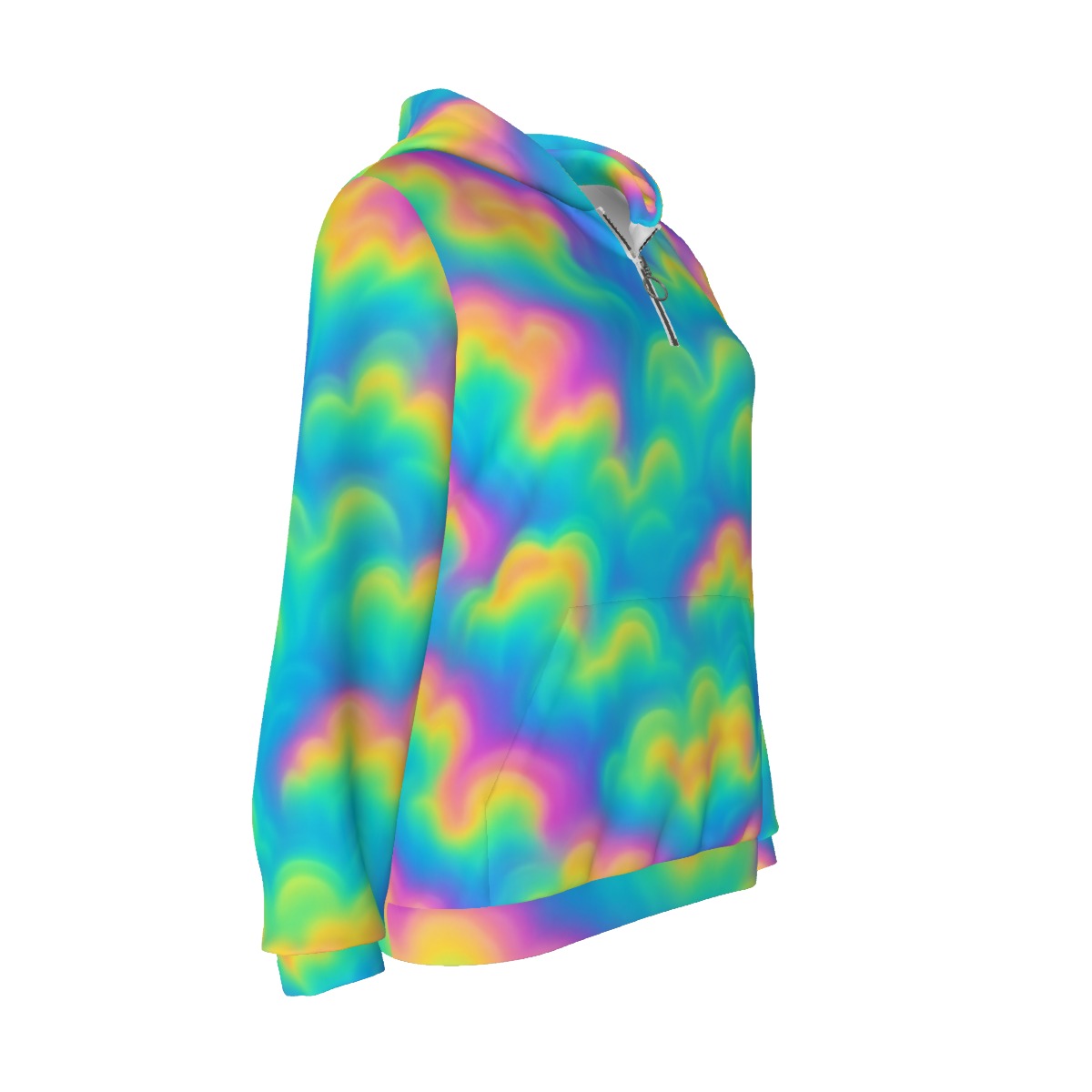 Women's Borg Fleece Hoodie With Half Zip