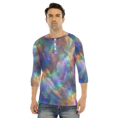 Men's Bracelet Sleeve T-shirt With Button Closure - view 1