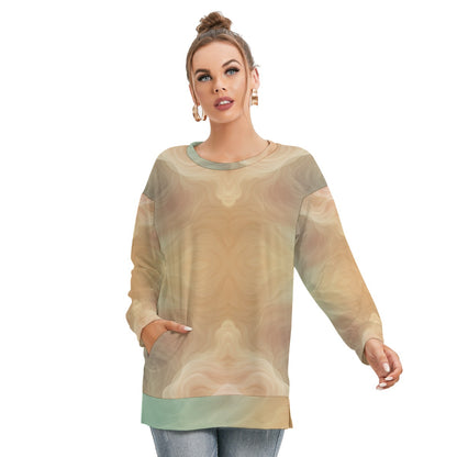 Women's Side Split O-neck Sweatshirt