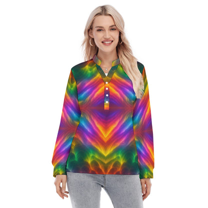 Women's Long Sleeve Blouse With Button Closure