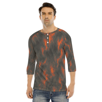 Men's Bracelet Sleeve T-shirt With Button Closure - view 1