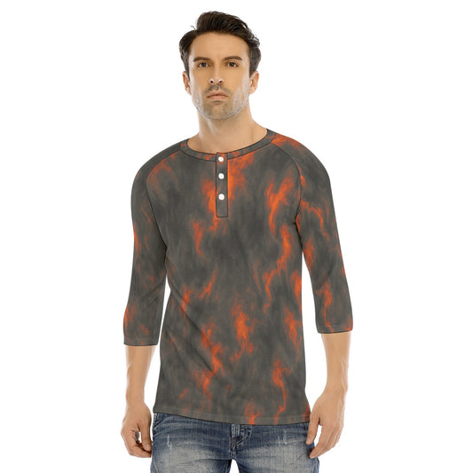 Men's Bracelet Sleeve T-shirt With Button Closure - view 1