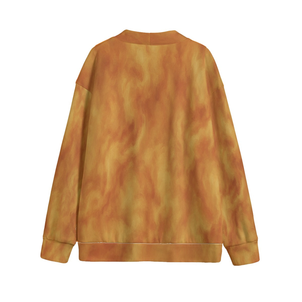 Unisex V-neck Knitted Fleece Cardigan With Button Closure