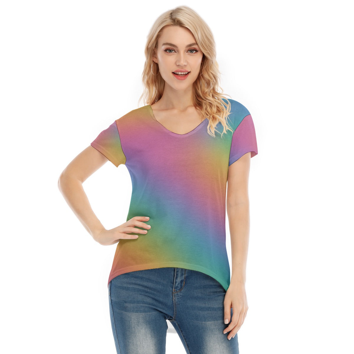 Women's V-neck Short Sleeve T-shirt