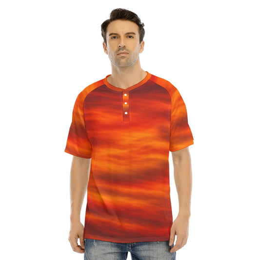 Men's Raglan Sleeve T-shirt With Button Closure