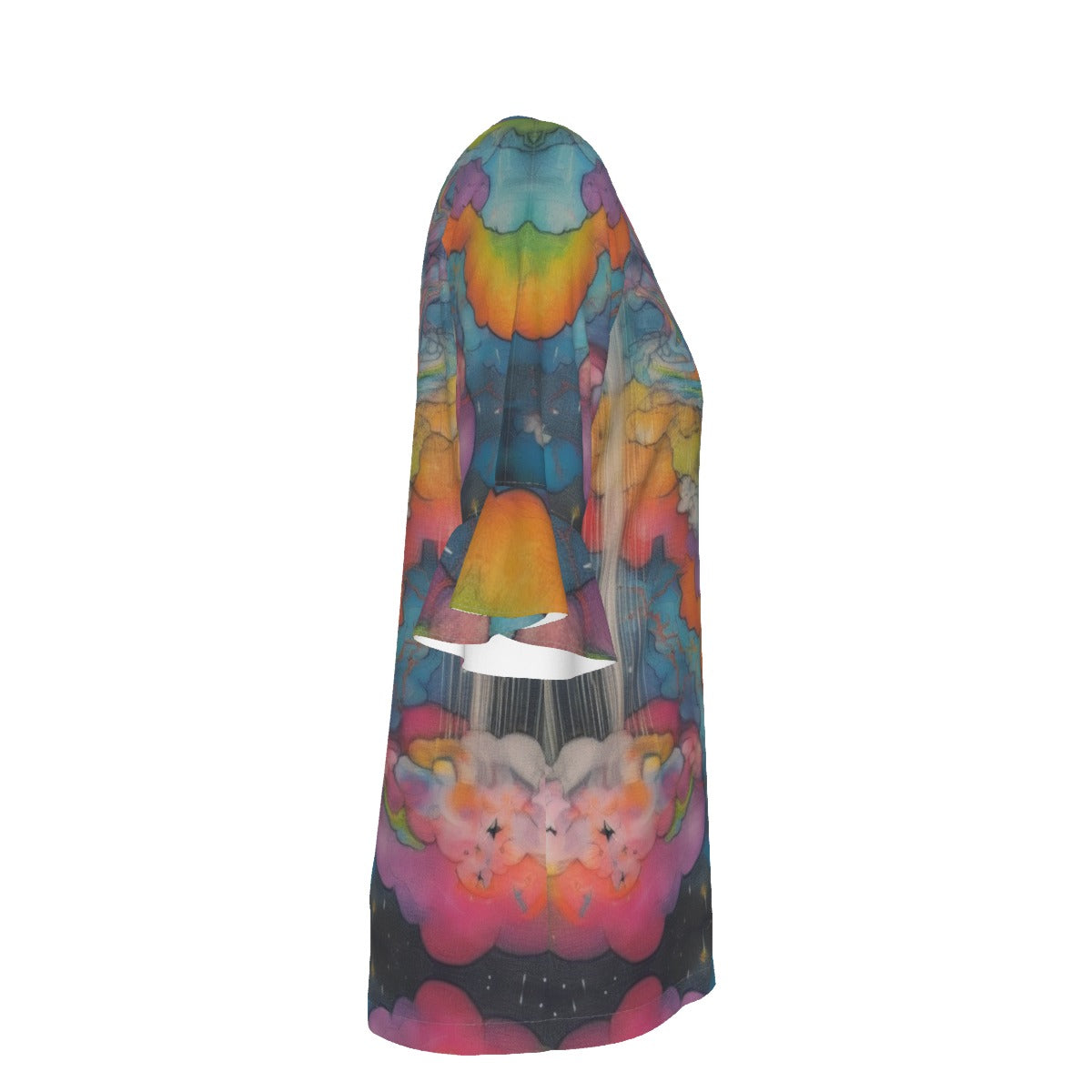 V-neck Women's T-shirt With Bell Sleeve