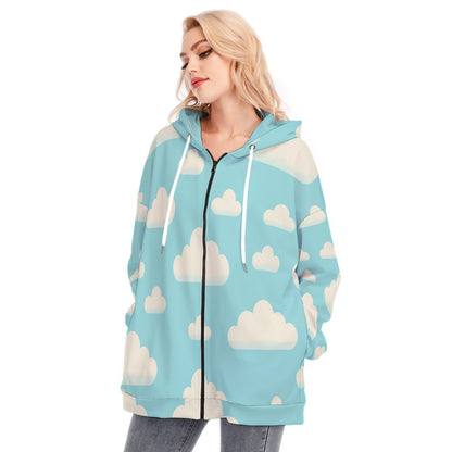 Women's Long Hoodie With Zipper Closure